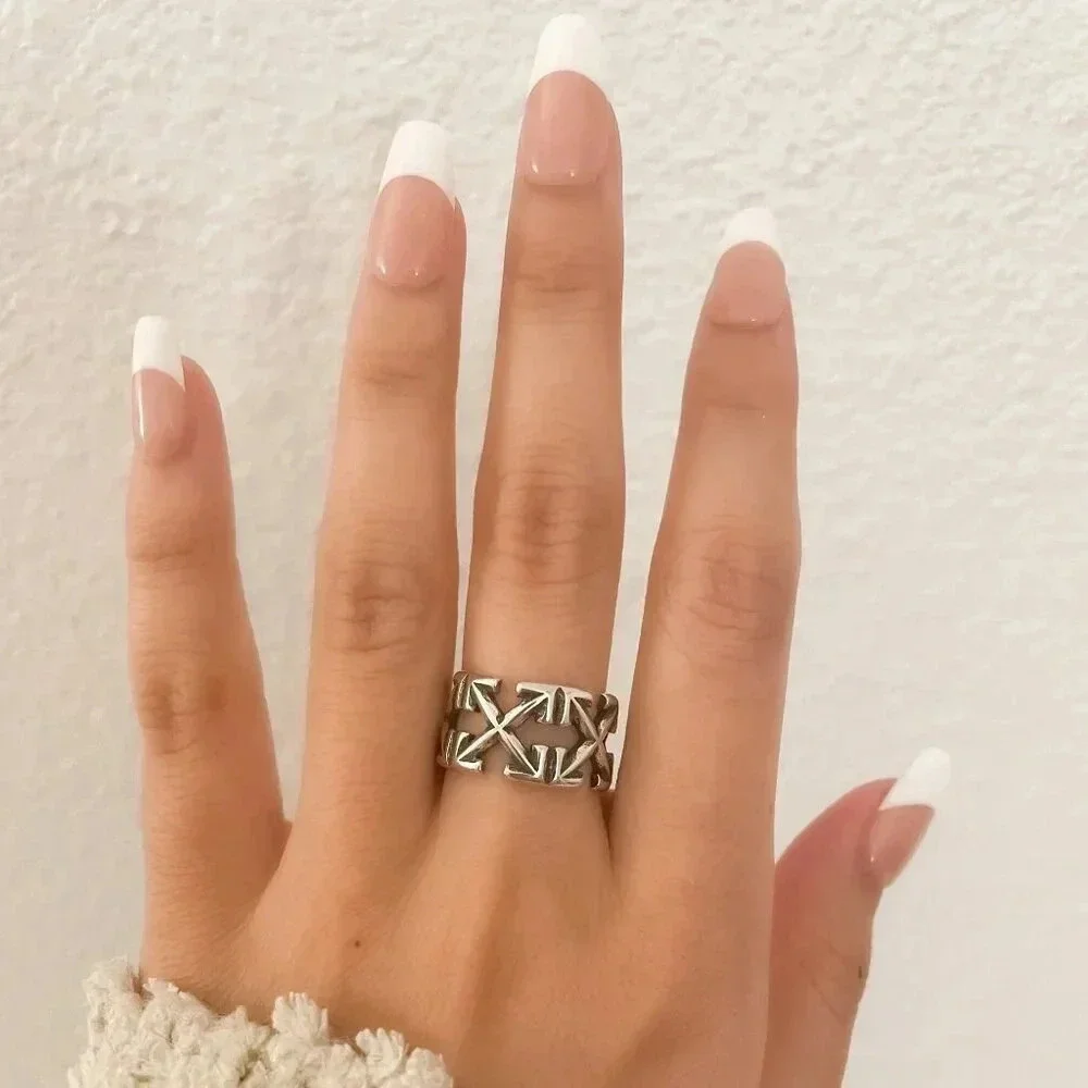 925 Sterling Silver Chunky Ring Arrow Ring Band Modern Minimalist Ring Band